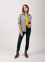 NASHVILLE Short Buttoned Jacket (LIGHT GREY / WINTER WHITE)