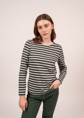 MINQUIDAME Breton Shirt (CHARCOAL / ECRU)