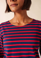 MINQUIDAME Breton Shirt (NAVY / RED)