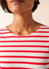MINQUIDAME Breton Shirt (WHITE / RED)