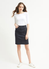 ELFY Stretch Denim Skirt (NAVY)