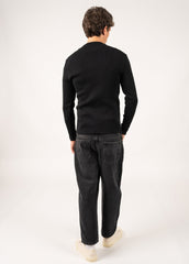 MATELOT Wool Fisherman Sweater (BLACK)