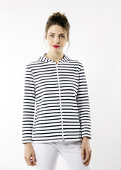 PLOUGASTEL II Striped Hoodie (WHITE / NAVY)