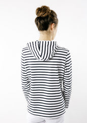 PLOUGASTEL II Striped Hoodie (WHITE / NAVY)