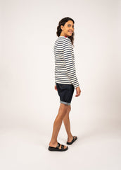 VIRE Breton Shirt with Collar (ECRU / NAVY / RED)