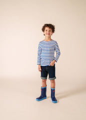 MINQUIERS KIDS Breton Shirt (WHITE / ROYAL BLUE)