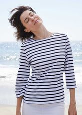 GALATHEE II Breton Striped Top (WHITE / BLACK)