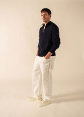 EQUIPAGE Zip-Up Cardigan (NAVY)