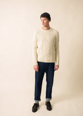 TIGNES Cable Knit Sweate (WINTER WHITE)
