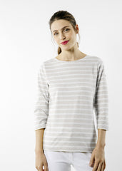 GALATHEE II Breton Striped Top (OATMEAL / WHITE)