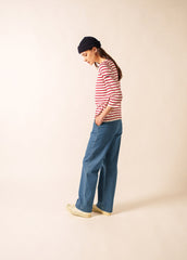 GALATHEE II Breton Striped Top (ECRU / MAROON)