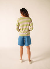 GALATHEE II Breton Striped Top (SAGE OLIVE / TEA ROSE PINK)