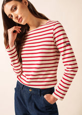 MERIDAME II Breton Shirt (ECRU / MAROON)