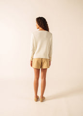 MARSEILLAN Boatneck Sweater (WHITE / SAIL CANVAS)