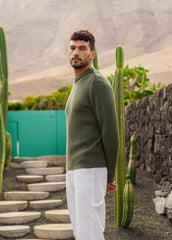 LODEVE Textured Sailor Sweater (ARMY GREEN)