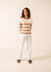 ECRIN COTTON TRICOLOR Striped Sweater (INTERWOVEN EARTH)