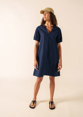 LOUISA Cotton Dress (NAVY)