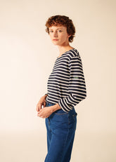 GLOWLINE MINQUIERS Breton Shirt (NAVY / GLOW)