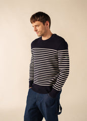 GLOWLINE BINIC Fisherman Sweater (NAVY / GLOW)