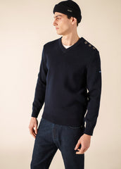 CANCALE V-Neck Wool Sweater (NAVY)