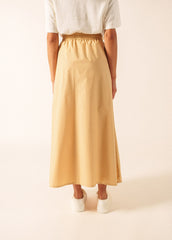 ALBANE Cotton Drawstring Skirt (SAIL CANVAS)