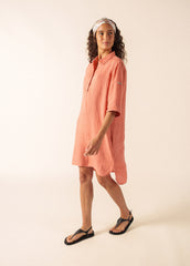 LEONIE Linen Shirt Dress (CLAY)