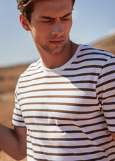 PLOUIDER II Breton T-Shirt (WHITE / CHOCOLATE)