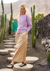 ALBANE Cotton Drawstring Skirt (SAIL CANVAS)