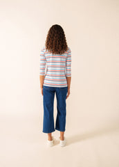 GARDE-COTE MULTICOLOR Striped Top (WHITE / CAPRI BLUE)