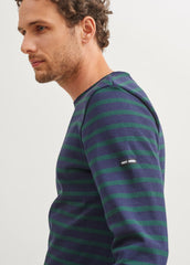 MERIDIEN MODERNE Breton Shirt (NAVY / PINE GREEN)