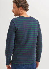 MERIDIEN MODERNE Breton Shirt (NAVY / PINE GREEN)