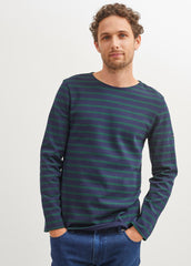 MERIDIEN MODERNE Breton Shirt (NAVY / PINE GREEN)