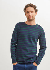 MERIDIEN MODERNE Breton Shirt (NAVY / PINE GREEN)