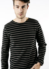 MERIDIEN MODERNE Breton Shirt (BLACK / BROWN)