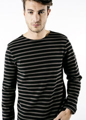 MERIDIEN MODERNE Breton Shirt (BLACK / BROWN)