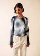 MERIDIEN MODERNE Breton Shirt (NAVY / ECRU)