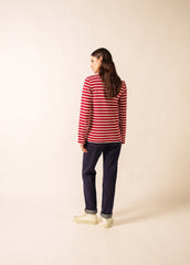 MERIDIEN MODERNE Breton Shirt (MAROON / ECRU)