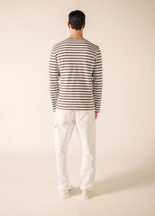 MERIDIEN MODERNE Breton Shirt (WHITE / CHOCOLATE)