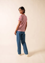 ETRILLE II Nautical Striped Tee (WHITE / RED)