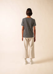 ETRILLE II Nautical Striped Tee (BLACK / ECRU)