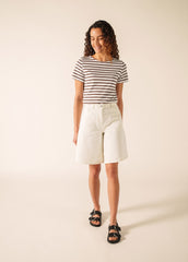 ETRILLE II Nautical Striped Tee (WHITE / CHOCOLATE)