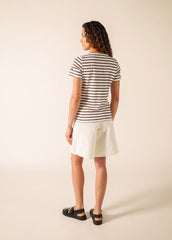 ETRILLE II Nautical Striped Tee (WHITE / CHOCOLATE)