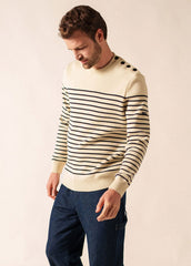 BINIC Fisherman Sweater (ECRU / NAVY)