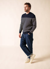 BINIC Fisherman Sweater (NAVY / ECRU)