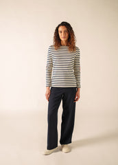 VAUJANY Heart Breton Shirt (ECRU / NAVY)
