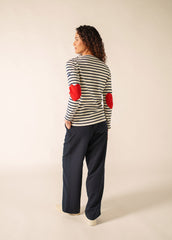 VAUJANY Heart Breton Shirt (ECRU / NAVY)