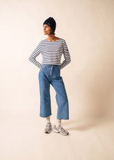 MINQUIERS MODERN Breton Shirt (WHITE / NAVY)