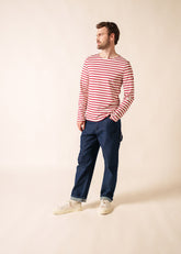 MINQUIERS MODERN Breton Shirt (ECRU / MAROON)