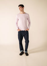 MINQUIERS MODERN Breton Shirt (WHITE / TEA ROSE PINK)