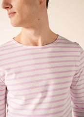 MINQUIERS MODERN Breton Shirt (WHITE / TEA ROSE PINK)